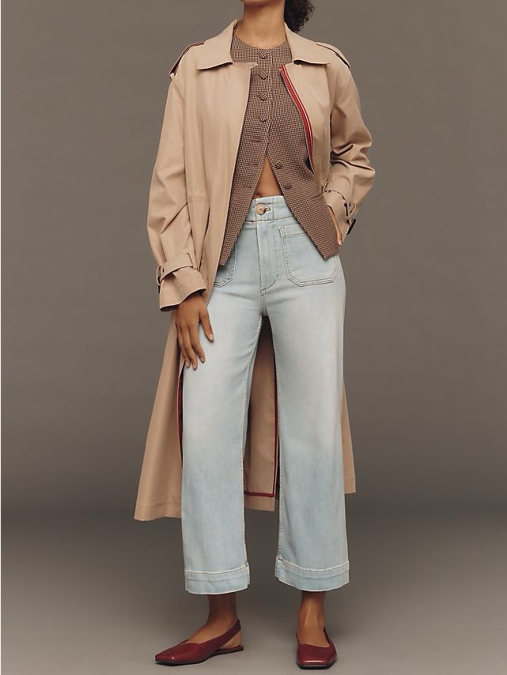 Anthropologie Maeve Colette High Rise Wide Leg Cropped Jeans Light Wash Size 18W